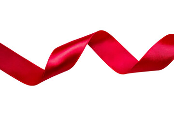 Stylish Red ribbon isolated on a transparent background. Ribbon PNG Generative AI	