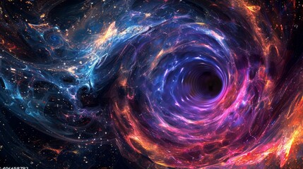 abstract colorful black hole background