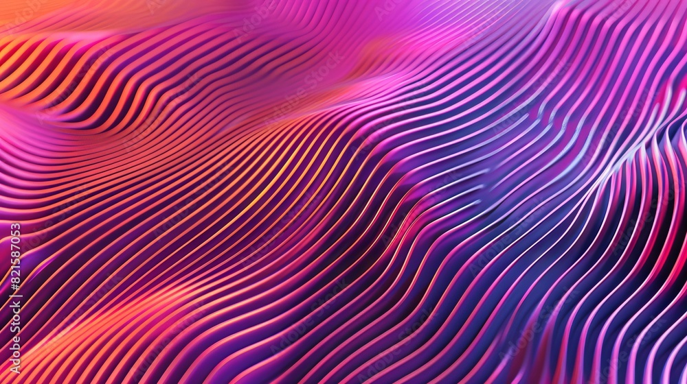Poster colorful abstract digital artwork with a flowing wavy texture creating a sense of movement and fluid