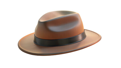 Fototapeta premium Isolated on white, a classic fedora hat for a touch of retro style