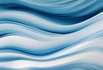 Abstract image featuring smooth, flowing lines in various shades of blue and white, resembling waves or fluid motion.