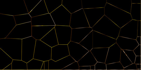 Black background gradient stroke broken glass effect vector digital art background for desktop. Color Abstract triangle Generative Art background illustration. Papercut geometric mosaic tiles pattern.