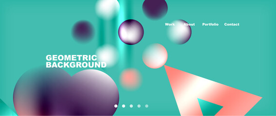 Colorful geometric background with circles. Vector Illustration For Wallpaper, Banner, Background, Card, Book Illustration, landing page