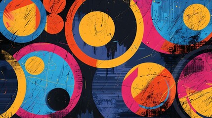 abstract pop art grunge background design with colorful color halftone brush texture