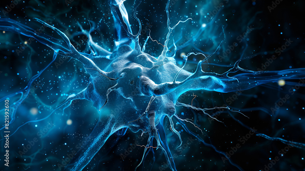 Poster abstract background with space,blue digital cyberspace and digital data network connections concept.