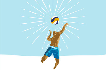 Beach volleyball illustration design vector art