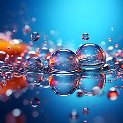 Water drops on gradient background bubble color concept graphic for illustration	