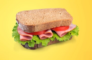 Tasty fresh sandwich dish with vegetables and meat