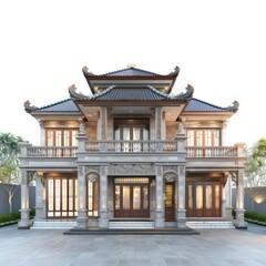 Fototapeta premium 3d rendering of classic house on white background