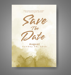 Wedding invitation with abstract watercolor background
