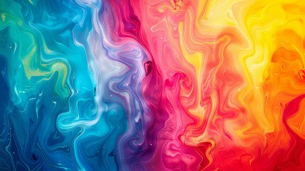 Fototapeta premium A colorful rainbow fluid swirl, abstract background 