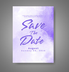 Wedding invitation with abstract watercolor background