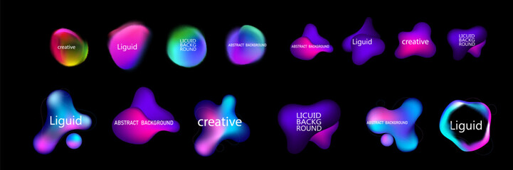 Gradient neon color sphere. Round holographic gradients. Glowing bright liquid gradient shape. Curved line for banner and flyer, social media.