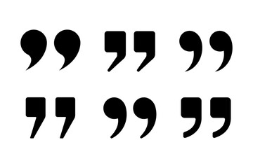 set of quote mark icons. Quotation mark. comma symbol. vector of quotation mark.