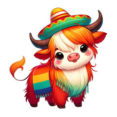 Fototapeta premium Fiesta of Colors: Vibrant Cows Celebrating Cinco de Mayo