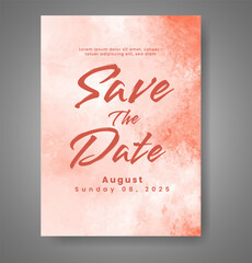 Wedding invitation with abstract watercolor background