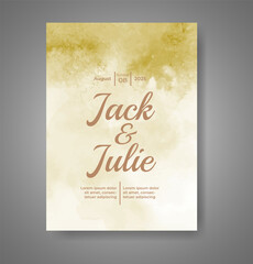 Wedding invitation with abstract watercolor background