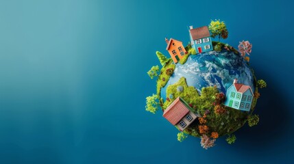 World Habitat Day Concept. Background with copy space area for text. World environment day and earth day concept