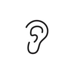 Ear line icon, Hearing symbol flat trendy style illustration for web and app on white background..eps
