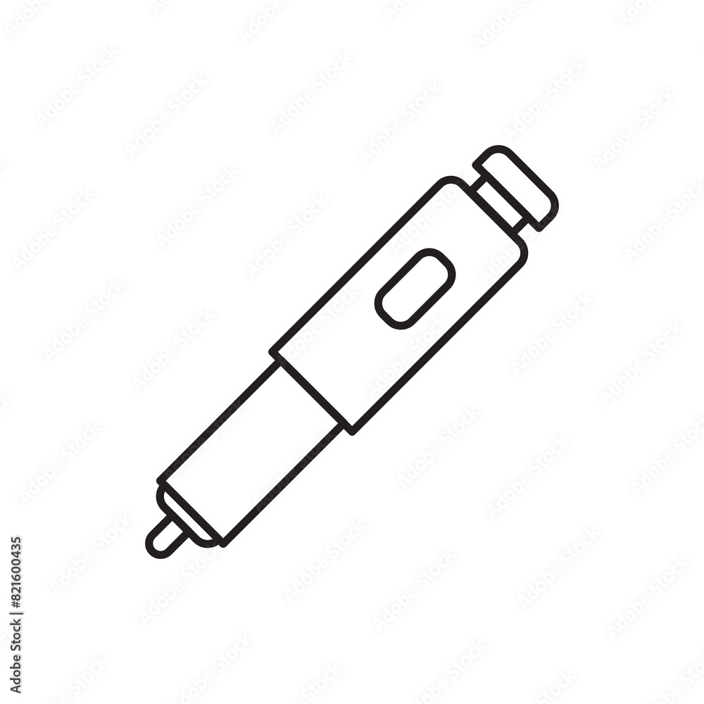 Poster insulin pen vector icon. simple flat vector liner illustration for web and app on white background..