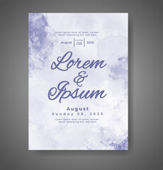Wedding invitation with abstract watercolor background