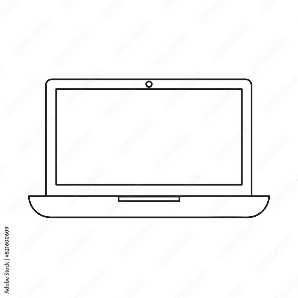 Poster laptop icon vector, simple flat liner illustration for web and app on white background..eps