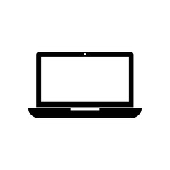 Laptop icon vector, simple flat black trendy style illustration for web and app on white background..eps