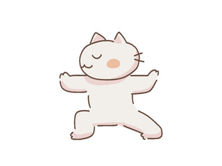 ヨガをするかわいい猫