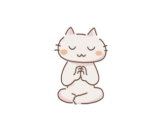 Fototapeta premium ヨガをするかわいい猫