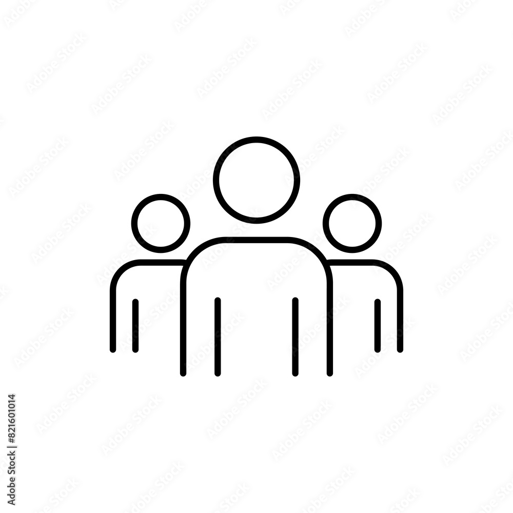 Poster People group icon.  team line icon vector flat trendy style illustration for web and app on white background..eps