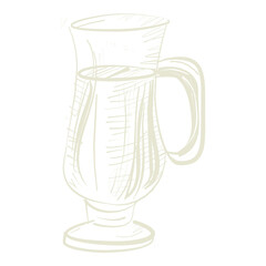 Beverage in glass cup