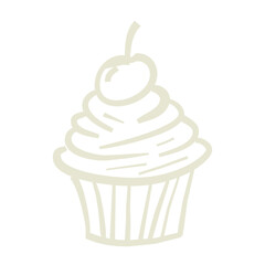 Cherry mousse cupcake