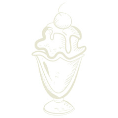 hand drawn sundae