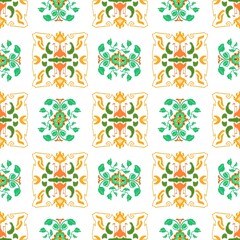 Damask Ikat floral pattern on red background illustration.Ikat ethnic oriental embroidery,Aztec style,abstract background.design for texture,fabric,clothing,wrapping,decoration,sarong,scarf