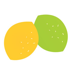 Lemon in green and yellow