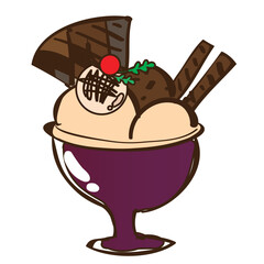 Sundae with rich toppings