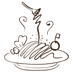 Obraz premium Spaghetti in line style