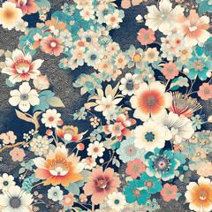 和服の文様、帯の図柄、古典的な磨かれた日本の着物（kimono）日本人のセンス