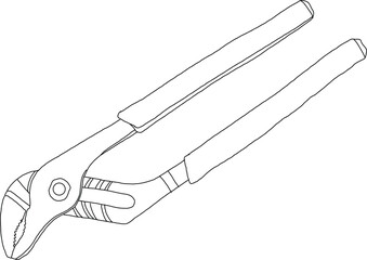 Vector Illustration of Adjustable Pliers Tool
