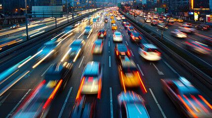 Yellow and red texture with a transportation and travel background for advertising and branding, featuring a highway with cars, with copy space text, perfect for car companies and websites.