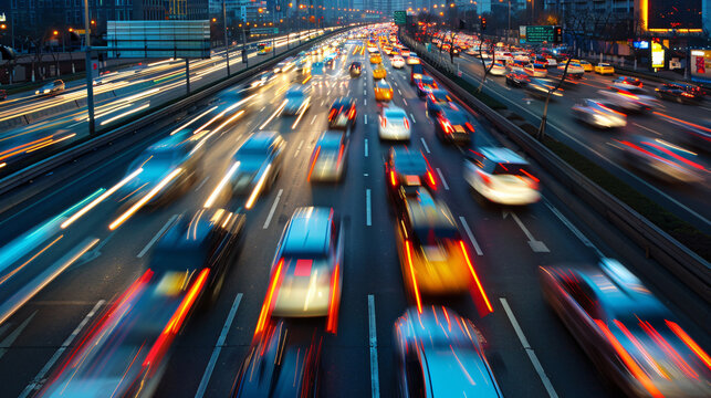 Yellow and red texture with a transportation and travel background for advertising and branding, featuring a highway with cars, with copy space text, perfect for car companies and websites.