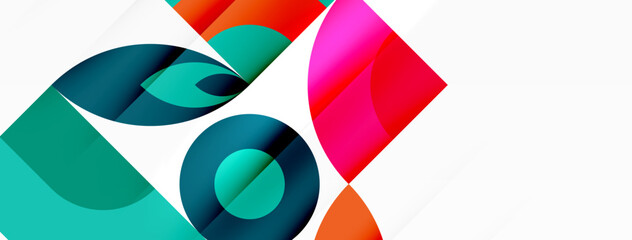 Obraz premium Circles and petals. Geometric beautiful abstract minimal template for Wallpaper, Banner, Background, Card, Book Illustration, landing page