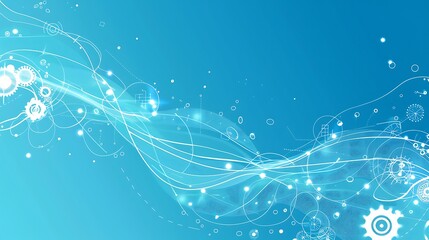 Abstract blue background with digital technology and futuristic elements