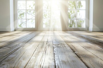 Interior background with wooden floor created with generative ai