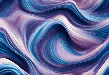 Obraz premium Abstract digital art depicting flowing, wavy patterns in shades of blue, purple, and white, resembling fluid motion or waves.