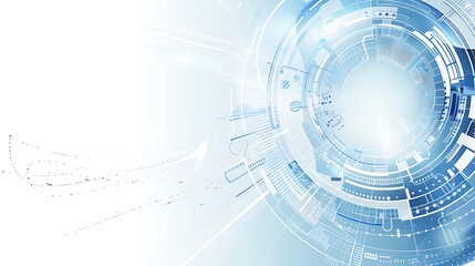 Obraz premium Abstract blue background with digital technology and futuristic elements