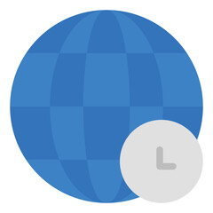 Time Zone Icon in Flat Style
