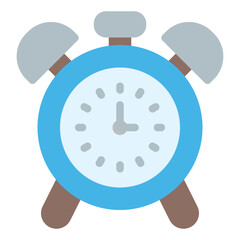 Alarm Clock Icon in Flat Style