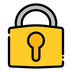 Padlock Icon in Filled Line Style