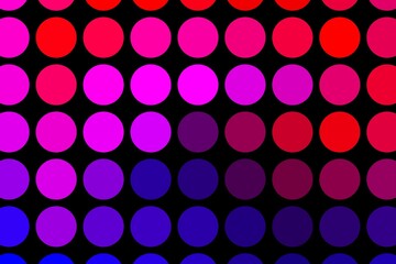 Abstract colorful dot pattern isolated on black background.